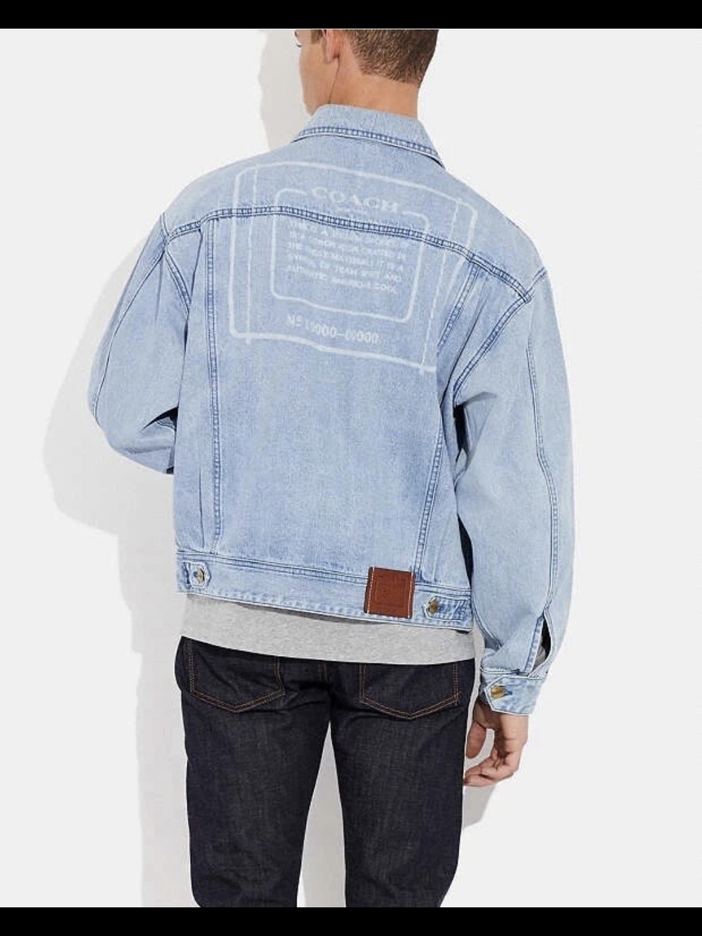 COACH Light Wash Denim Jacket the Coach Novelty Denim Jacket (Style No. CF794)